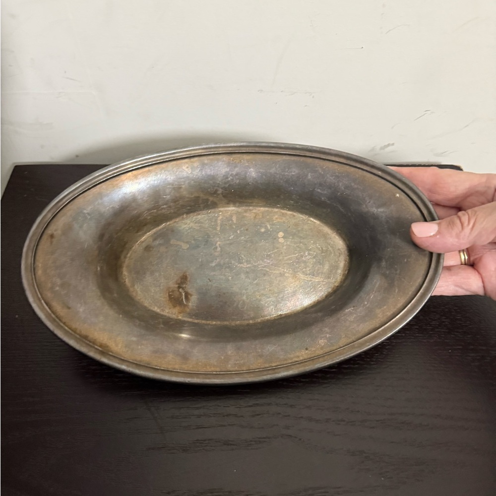Elegant Silver Oval Serving Dish